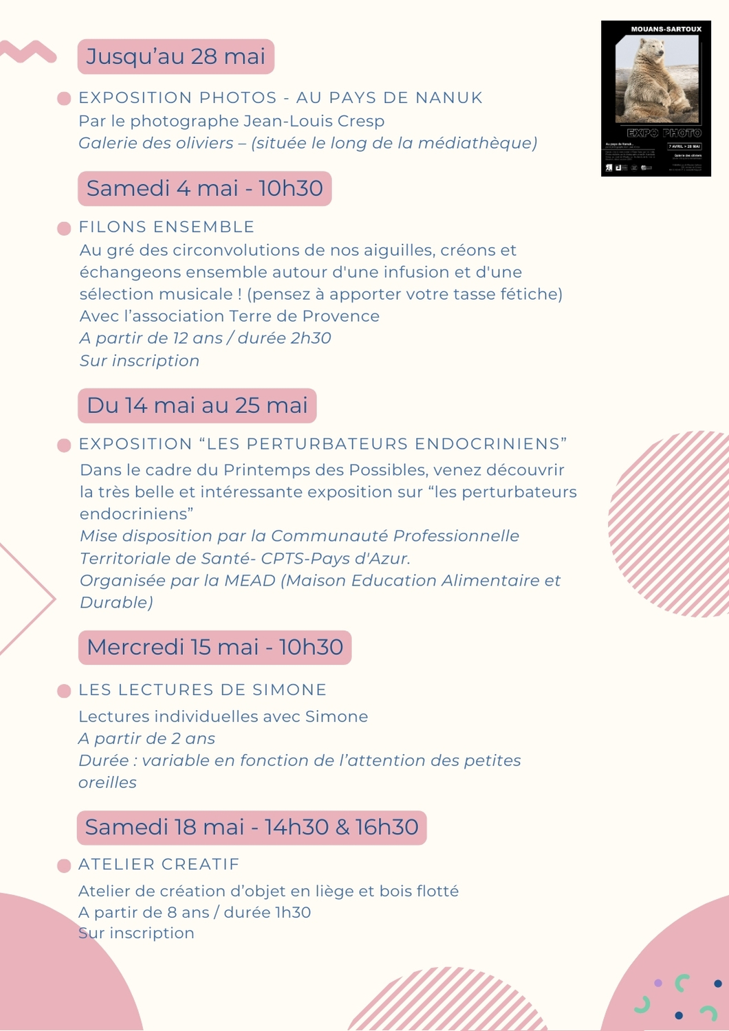 Programme mai mediatheque Mouans Sartoux 2
