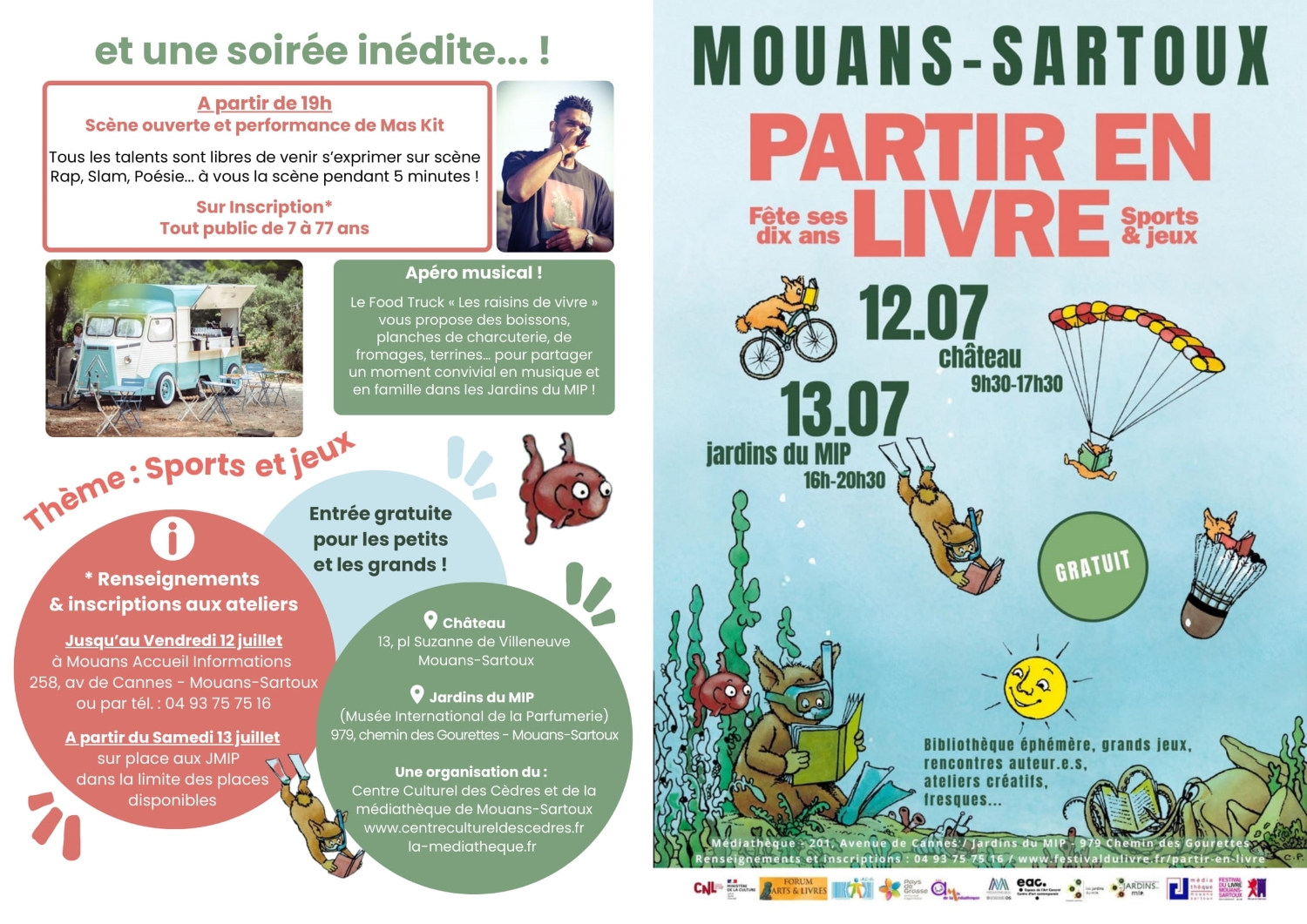 Dépliant Partir en Livre 2024 Mouans Sartoux