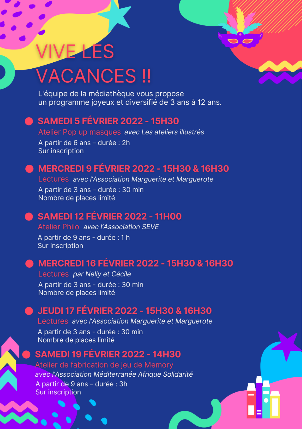 Flyer vacences fevrier médiathèque de Mouans Sartoux 2