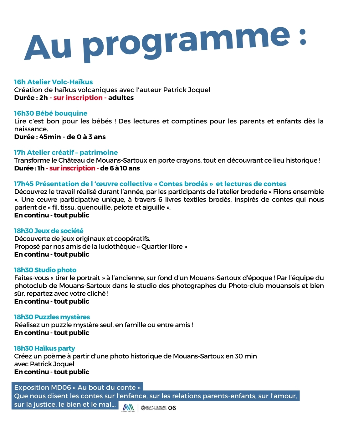 2.Programme Nuit de la Médiathèque de Mouans Sartoux