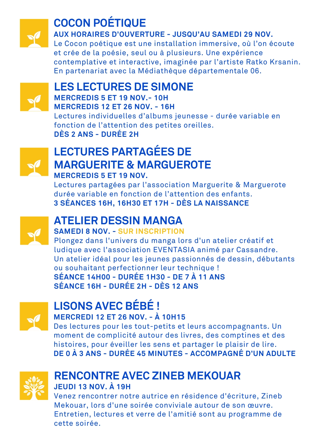 Prog Novembre 2025 Médiathèque de Mouans Sartoux Page 2